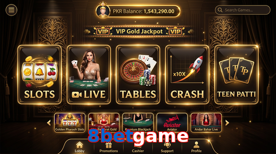 Main screen of 8Betgame casino page for PK players