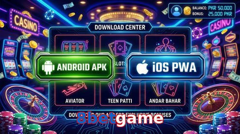 Main screen of 8Betgame download page for PK players