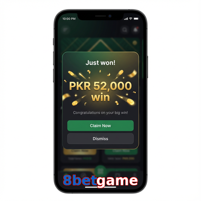 Main screen of 8Betgame win page for PK players